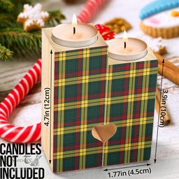 ScotsTee Shop Scottish MacMillan Old Modern Clan Tartan Wooden Candle Holder