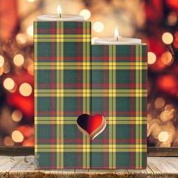 ScotsTee Shop Scottish MacMillan Old Modern Clan Tartan Wooden Candle Holder