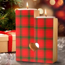 ScotsTee Shop Scottish MacDonald of Sleat Clan Tartan Wooden Candle Holder