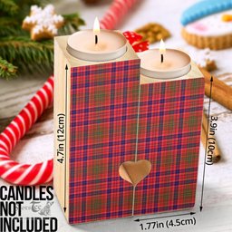 ScotsTee Shop Scottish Lumsden Modern Clan Tartan Wooden Candle Holder