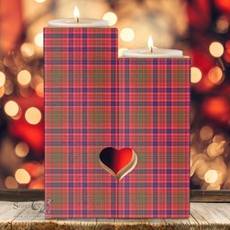 ScotsTee Shop Scottish Lumsden Modern Clan Tartan Wooden Candle Holder