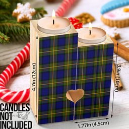 ScotsTee Shop Scottish More Muir Clan Tartan Wooden Candle Holder
