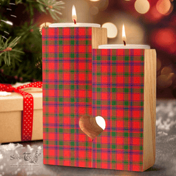ScotsTee Shop Scottish MacColl Modern Clan Tartan Wooden Candle Holder