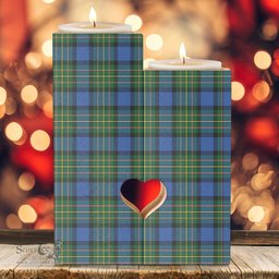ScotsTee Shop Scottish MacLaren Ancient Clan Tartan Wooden Candle Holder