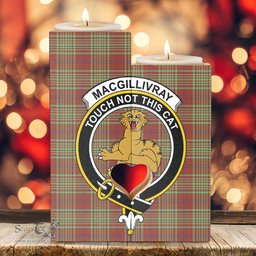 ScotsTee Shop Scottish MacGillivray Hunting Ancient Clan Crest Tartan Wooden Candle Holder