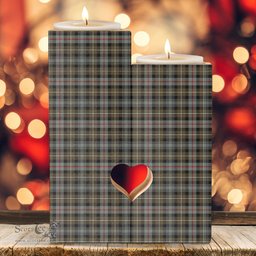 ScotsTee Shop Scottish MacKenzie Weathered Clan Tartan Wooden Candle Holder
