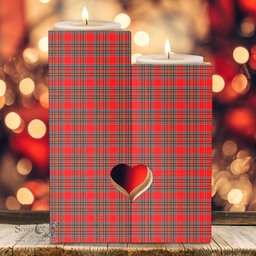 ScotsTee Shop Scottish MacBean Modern Clan Tartan Wooden Candle Holder