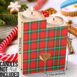 ScotsTee Shop Scottish MacLaine of Loch Buie Clan Tartan Wooden Candle Holder
