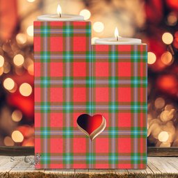 ScotsTee Shop Scottish MacLaine of Loch Buie Clan Tartan Wooden Candle Holder