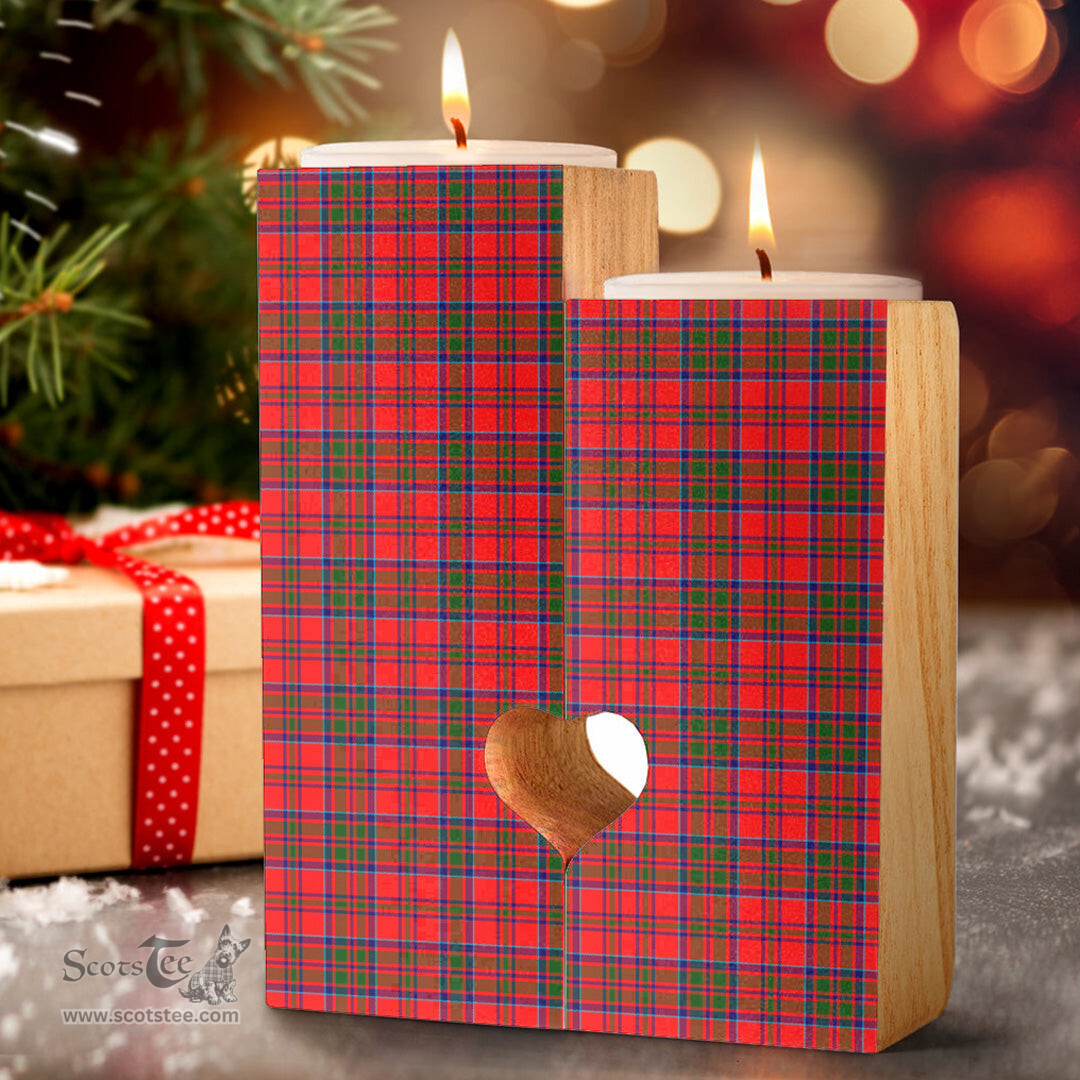 ScotsTee Shop Scottish MacKillop Clan Tartan Wooden Candle Holder