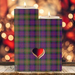 ScotsTee Shop Scottish MacDonnell of Glengarry Modern Clan Tartan Wooden Candle Holder