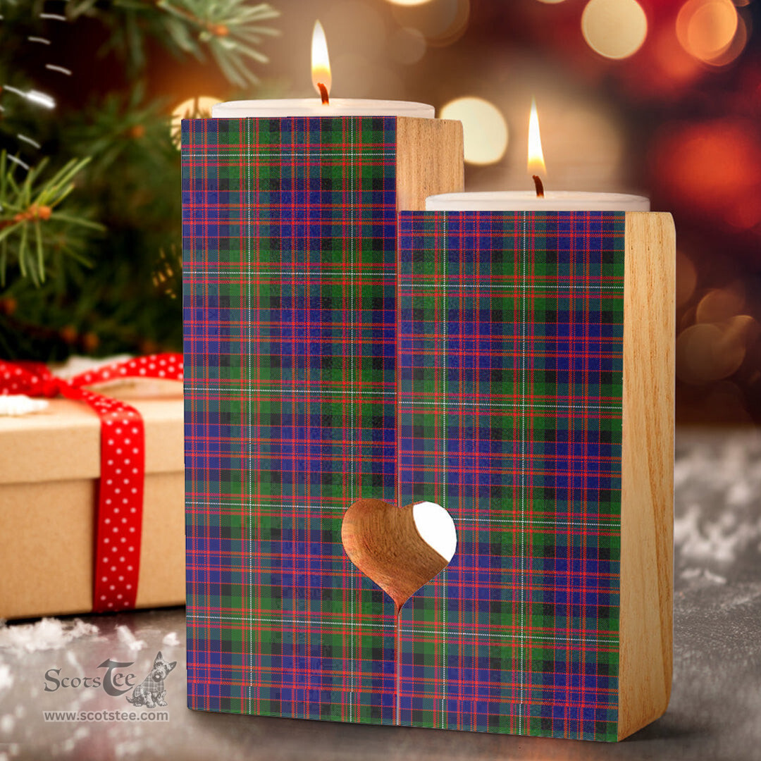 ScotsTee Shop Scottish MacDonnell of Glengarry Modern Clan Tartan Wooden Candle Holder