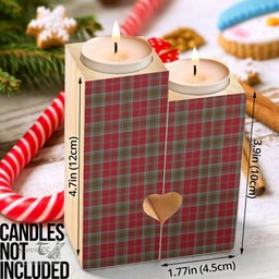 ScotsTee Shop Scottish Lindsay Weathered Clan Tartan Wooden Candle Holder