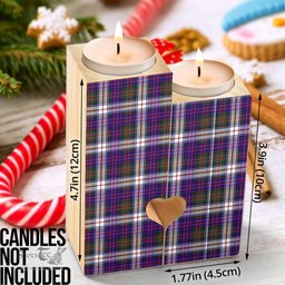 ScotsTee Shop Scottish MacDonald Dress Modern Clan Tartan Wooden Candle Holder