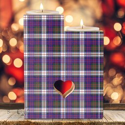 ScotsTee Shop Scottish MacDonald Dress Modern Clan Tartan Wooden Candle Holder