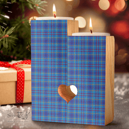 ScotsTee Shop Scottish Mercer Modern Clan Tartan Wooden Candle Holder