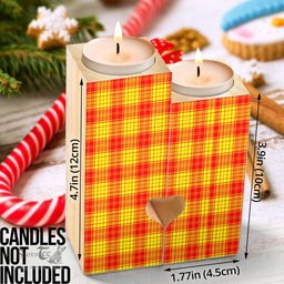 ScotsTee Shop Scottish MacLeod of Raasay Clan Tartan Wooden Candle Holder