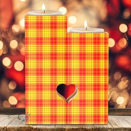 ScotsTee Shop Scottish MacLeod of Raasay Clan Tartan Wooden Candle Holder