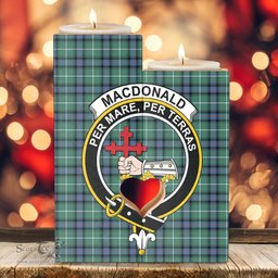ScotsTee Shop Scottish MacDonald of the Isles Hunting Ancient Clan Crest Tartan Wooden Candle Holder