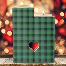 ScotsTee Shop Scottish MacArthur Ancient Clan Tartan Wooden Candle Holder