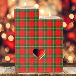ScotsTee Shop Scottish Lennox Modern Clan Tartan Wooden Candle Holder