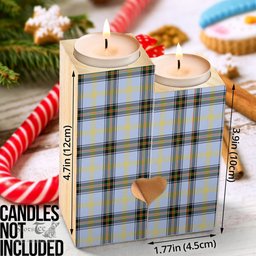 ScotsTee Shop Scottish of the Borders Clan Tartan Wooden Candle Holder