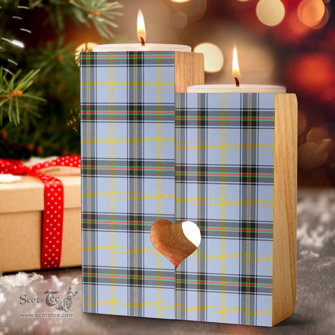 ScotsTee Shop Scottish of the Borders Clan Tartan Wooden Candle Holder
