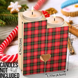 ScotsTee Shop Scottish Nesbitt Modern Clan Tartan Wooden Candle Holder
