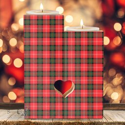ScotsTee Shop Scottish Nesbitt Modern Clan Tartan Wooden Candle Holder