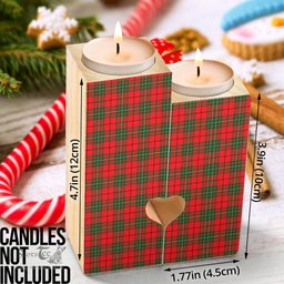 ScotsTee Shop Scottish MacAulay Modern Clan Tartan Wooden Candle Holder