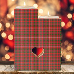 ScotsTee Shop Scottish MacKinnon Modern Clan Tartan Wooden Candle Holder