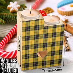 ScotsTee Shop Scottish MacLeod of Lewis Ancient Clan Tartan Wooden Candle Holder