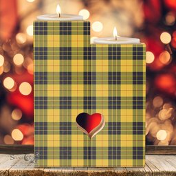 ScotsTee Shop Scottish MacLeod of Lewis Ancient Clan Tartan Wooden Candle Holder