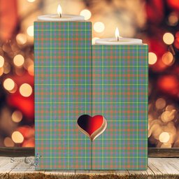 ScotsTee Shop Scottish MacKintosh Hunting Ancient Clan Tartan Wooden Candle Holder