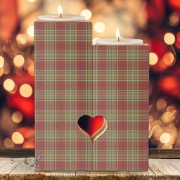 ScotsTee Shop Scottish MacGillivray Hunting Ancient Clan Tartan Wooden Candle Holder