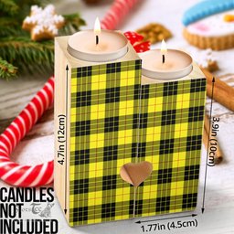 ScotsTee Shop Scottish MacLeod of Lewis Modern Clan Tartan Wooden Candle Holder