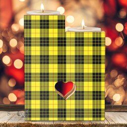 ScotsTee Shop Scottish MacLeod of Lewis Modern Clan Tartan Wooden Candle Holder