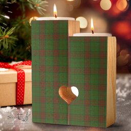 ScotsTee Shop Scottish Maxwell Hunting Clan Tartan Wooden Candle Holder