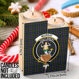 ScotsTee Shop Scottish Murray of Atholl Modern Clan Crest Tartan Wooden Candle Holder