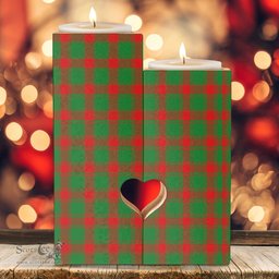ScotsTee Shop Scottish Middleton Modern Clan Tartan Wooden Candle Holder