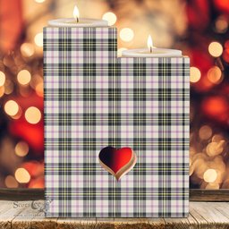 ScotsTee Shop Scottish MacPherson Dress Ancient Clan Tartan Wooden Candle Holder