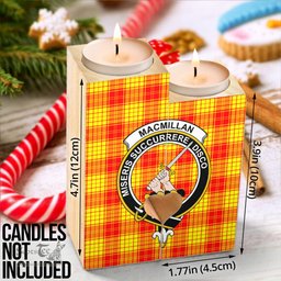 ScotsTee Shop Scottish MacMillan Clan Clan Crest Tartan Wooden Candle Holder