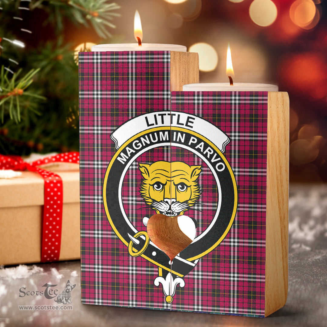 ScotsTee Shop Scottish Little Clan Crest Tartan Wooden Candle Holder