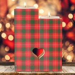 ScotsTee Shop Scottish MacFie Clan Tartan Wooden Candle Holder