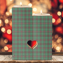 ScotsTee Shop Scottish MacKinnon Hunting Ancient Clan Tartan Wooden Candle Holder