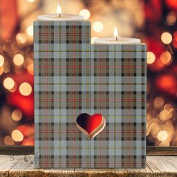 ScotsTee Shop Scottish MacLeod of Harris Weathered Clan Tartan Wooden Candle Holder