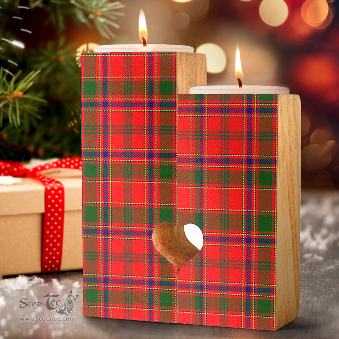 ScotsTee Shop Scottish Munro Modern Clan Tartan Wooden Candle Holder