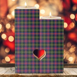 ScotsTee Shop Scottish Logan Modern Clan Tartan Wooden Candle Holder