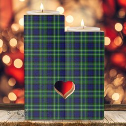 ScotsTee Shop Scottish MacNeil of Colonsay Modern Clan Tartan Wooden Candle Holder