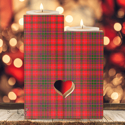 ScotsTee Shop Scottish MacDougall Modern Clan Tartan Wooden Candle Holder